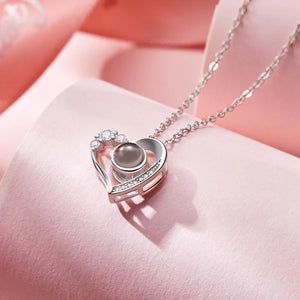 Projection Photo Necklace Custom Heart Necklace Exquisite Gifts Necklace With Picture Inside Stone