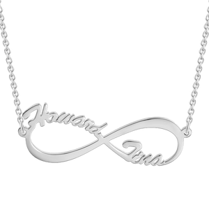 Personalized Infinity Two Name Necklace In Sliver